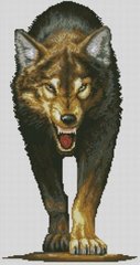Купить 30978 Хищный волк Набор алмазной вышивки квадратными камнями  в Украине