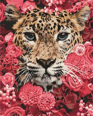 Купити Леопард в квітах. Розпис картин за номерами  в Україні