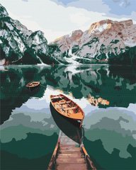 Купить Лодка на зеркальном озере Набор для рисования картин по номерам  в Украине