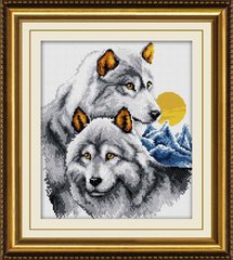 Купить 30079 Пара волков Набор алмазной живописи  в Украине
