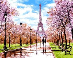 Купити Картина за номерами на підрамнику Квітень в Парижі  в Україні