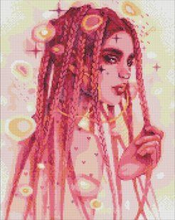 Купити Дивовижна незнайомка &copy;lesya_nedzelska_art Мозаїчна картина за номерами 40х50 см  в Україні