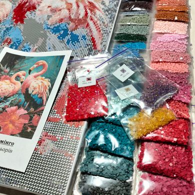 Купити Фламінго Алмазна вишивка Квадратні стрази 40х50 см з голограмними відтінками  в Україні