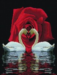 Купити Алмазна мозаїка 40х50 Лебеді і троянди  в Україні