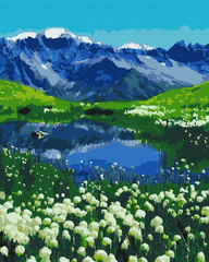 Купити Альпійські поля Картина за номерами без коробки  в Україні