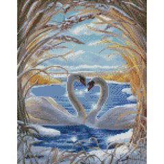 Купити Кохання лебедів 30х40 см (KB026) Набір для творчості алмазна картина  в Україні