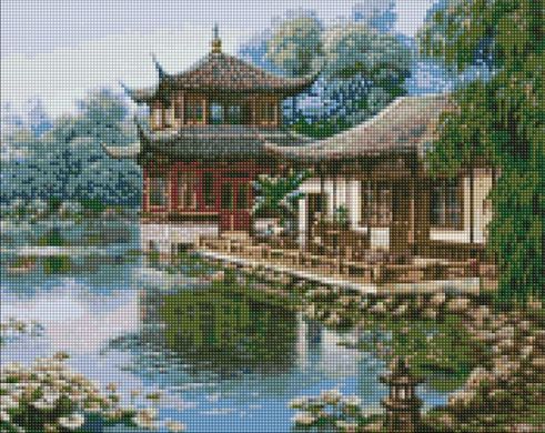 Купити Китайський будиночок ©Сергій Лобач Мозаїчна картина за номерами 40х50 см  в Україні