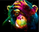 Красочная обезьяна Алмазная мозаика На Подрамнике, квадратные камни 40х50см, Да, 40 x 50 см