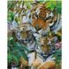 Сім'я тигрів 30х40 см (KB076) Набір для творчості алмазна картина, Так, 30 x 40 см
