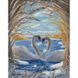 Кохання лебедів 30х40 см (KB026) Набір для творчості алмазна картина, Да, 30 x 40 см