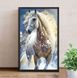 Белая лошадь Алмазная вышивка Квадратные стразы 40х65 см с голограммными оттенками На подрамнике