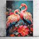 Фламинго Алмазная вышивка Квадратные стразы 40х50 см с голограммными оттенками На подрамнике