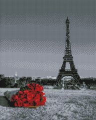 Купити Алмазна мозаїка 40х50 Троянди і Париж  в Україні