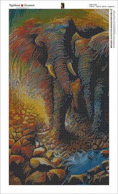 Купити Слони – Успіх, щастя, мудрість… Діамантова мозаїка 40 х 70 см  в Україні