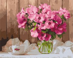 Купити Розфарбовування по номерах Рожеві петунії на столі (без коробки)  в Україні