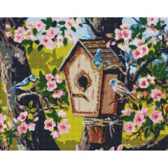 Купити Новосілля для пташок ©Олександр Закусілов Алмазна мозаїка на підрамнику 40х50см  в Україні