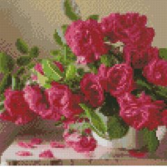 Купити Алмазна картина Набір для творчості Квіти малинового кольору 30х30 см  в Україні