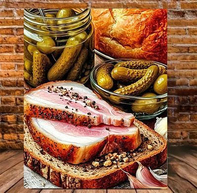 Купить Вкус традиций Алмазная вышивка Квадратные стразы 40х50 см с голограммными оттенками  в Украине