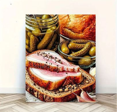 Купить Вкус традиций Алмазная вышивка Квадратные стразы 40х50 см с голограммными оттенками  в Украине