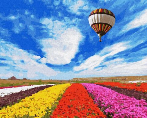 Купить Полёт над тюльпанами Цифровая картина по номерам (без коробки)  в Украине