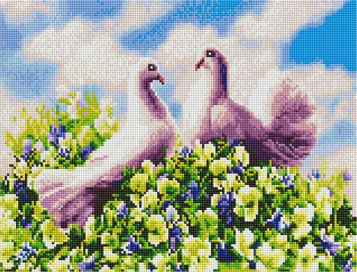 Купить Набор алмазной мозаики Пара голубей 30х40  в Украине