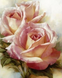 Розовые розы Алмазная мозаика, квадратные камни