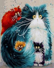 Купити Розмальовки за номерами Мама кішка  в Україні