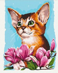 Купити Малювання цифрової картини за номерами Котик в квітах ©Anna Kulyk  в Україні