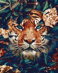 Купить Тигр в цветах Алмазная мозаика на подрамнике 40х50 см  в Украине