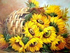 Купити Квіти сонця Алмазна мозаїка На підрамнику 40 на 50 см  в Україні