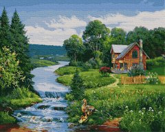 Купити Будиночок біля річки. Набір для малювання картин за номерами  в Україні