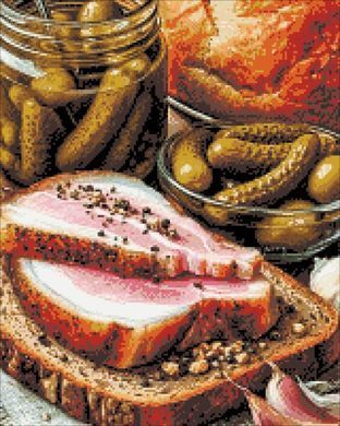 Купить Вкус традиций Алмазная вышивка Квадратные стразы 40х50 см с голограммными оттенками  в Украине