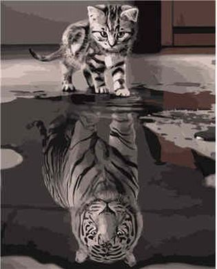 Купити Картина за номерами (без коробки) Кіт та тигр  в Україні