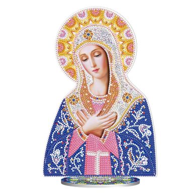 Набір для алмазної мозаїки Ікона Божої Матері на підставці (пластикова основа)