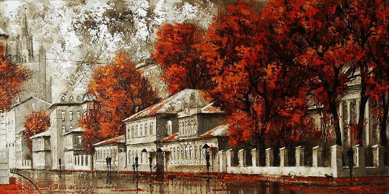 Купить Алмазная вышивка с полной закладкой полотна Осенний город  в Украине