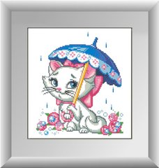 Купити 30183 Кішка під парасолькою Набір алмазного живопису  в Україні