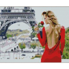 Купить Дівчина в Парижі 30х40 см (KB079) Набір для творчості алмазна картина  в Украине