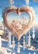 Крижане серце Алмазна мозаїка круглими камінчиками 40х50 см, Так, 40 x 50 см