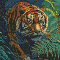 Купити Повелитель джунглів ©art_selena_ua Мозаїчна картина за номерами 40х40 см  в Україні