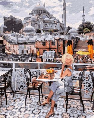 Купити Набір для розфарбовування картини по цифрам без коробки Сніданок у мечетті  в Україні
