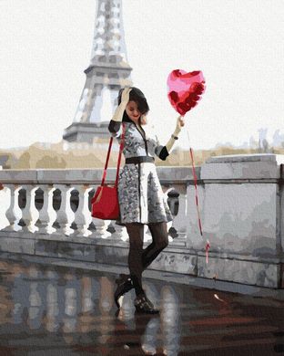 Купити Закохана в Парижі. Цифрова картина за номерами (без коробки)  в Україні