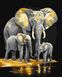 Набір для живопису по номерам Сімейство слонів з фарбами металік extra ©art_selena_ua (без коробки)