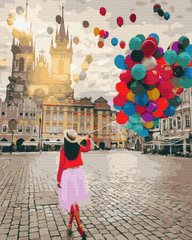 Купить Картина раскраска по номерам Прогулка с шариками 40 х 50 см (без коробки)  в Украине