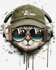 Купити Кіт-хіпстер Цифрова картина за номерами (без коробки)  в Україні