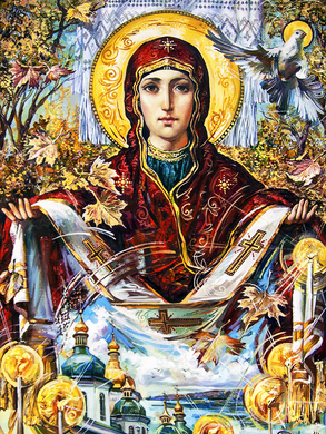 Купить Покрова Пресвятой Богородицы Алмазная мозаика 80 х 60 см  в Украине