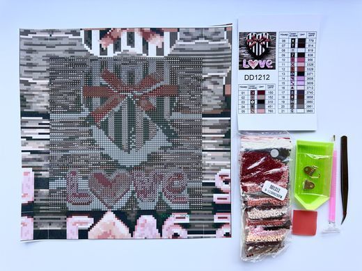 Купити Алмазна вишивка для дітей ColorArt Подарунок коханій 20х20 DD1212  в Україні