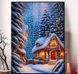Будиночок в зимовому лісі Алмазна вишивка Квадратні стрази 40х50 см На підрамнику