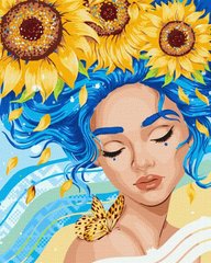 Купити Набір для живопису по номерам Дівчина з соняшниками ©pollypop92  в Україні