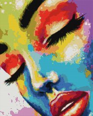 Купить Женщина в красках ТМ Брашми Алмазная картина на подрамнике 40 х 50 см  в Украине