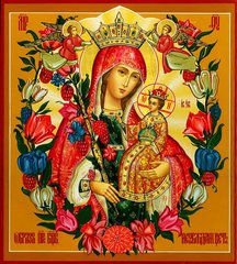 Купить Алмазная мозаика с полной закладкой полотна Богородица Неувядаемый Цвет. Благословение  в Украине